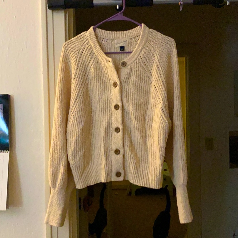 Off white cotton cardigan